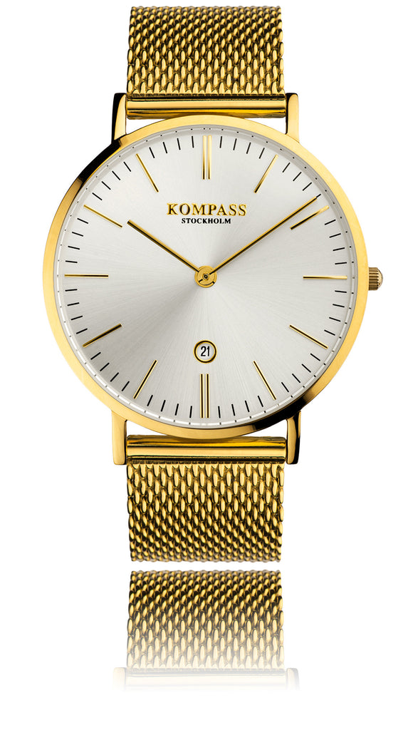 KOMPASS NAUTILUS MESH STRAP GOLD